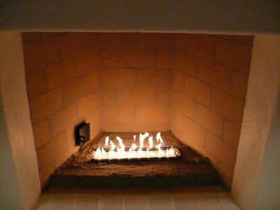 fireplace to glass conversion with fireballs