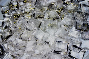 Ice crystal cubes for fire pits or fireplaces