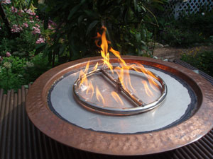 outdoor custom firebowl with propane burner